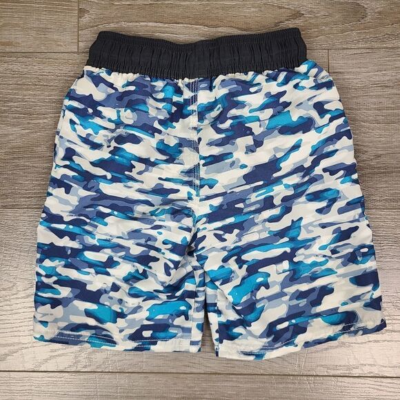 Ooshkosh Boy's Blue & White Camo Swim Trunks Size 6 - Picture 6 of 12